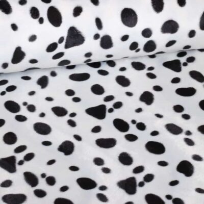 Velboa stof dalmatiër print