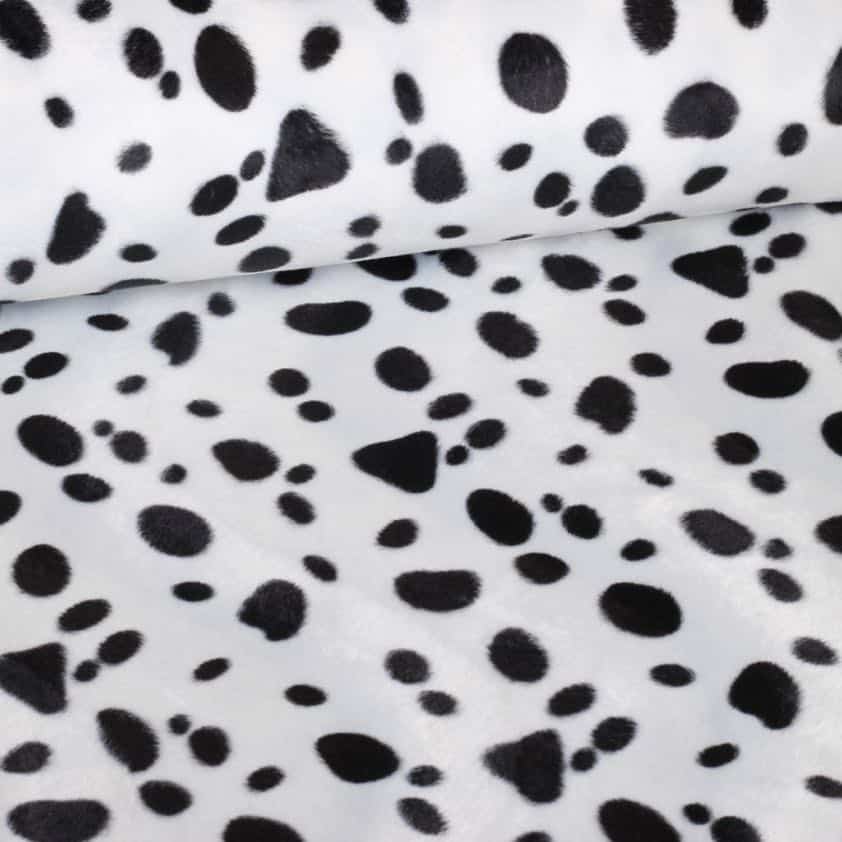 Velboa stof dalmatiër print
