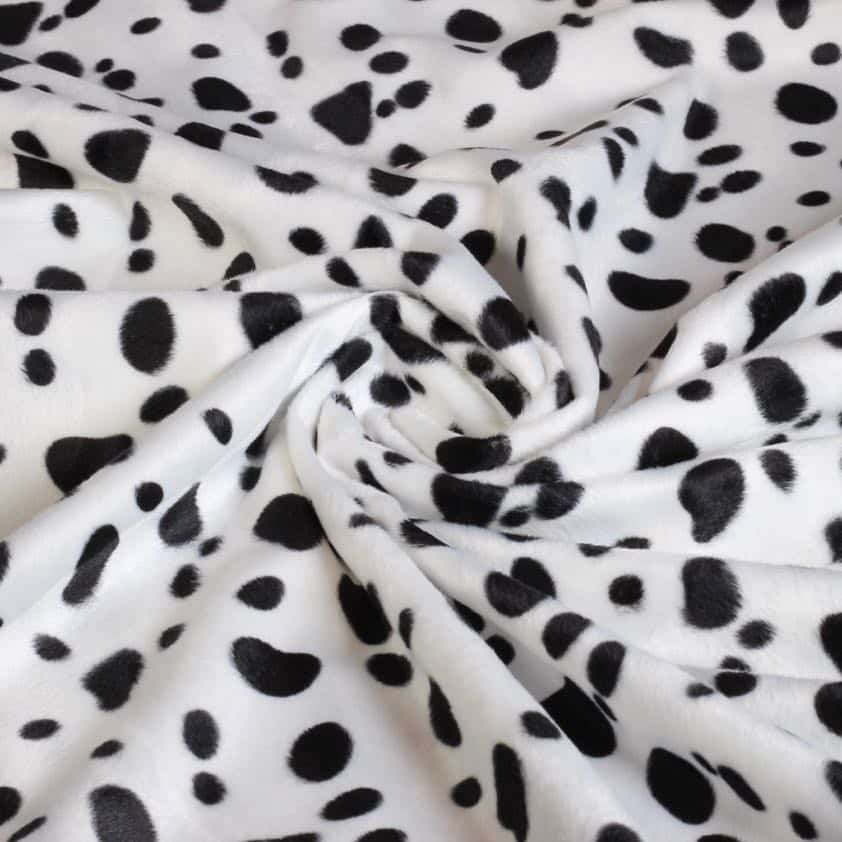 Velboa stof dalmatiër print