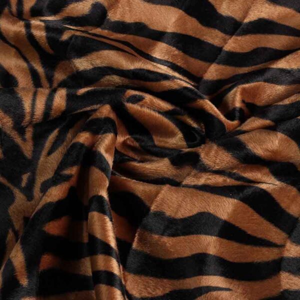 Velboa stof zebraprint bruin groot