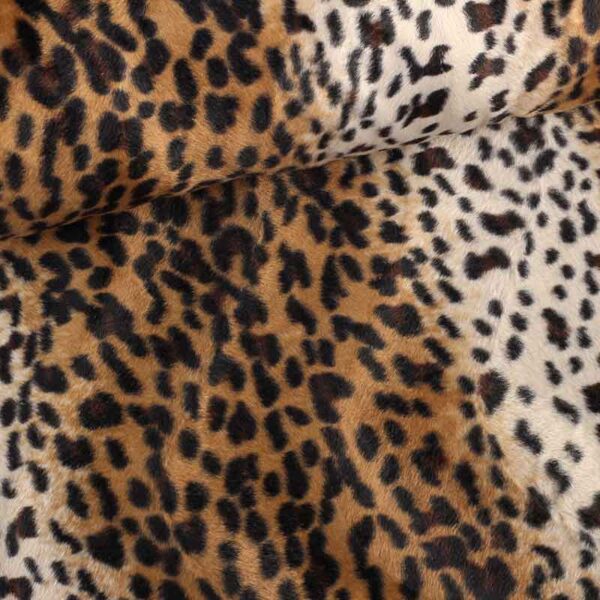 Velboa stof luipaardprint