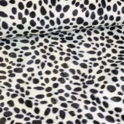 Velboa stof cheetahprint zwart wit