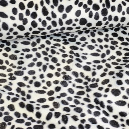 Velboa stof cheetahprint zwart wit