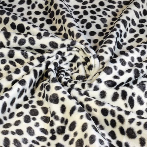 Velboa stof cheetahprint zwart wit
