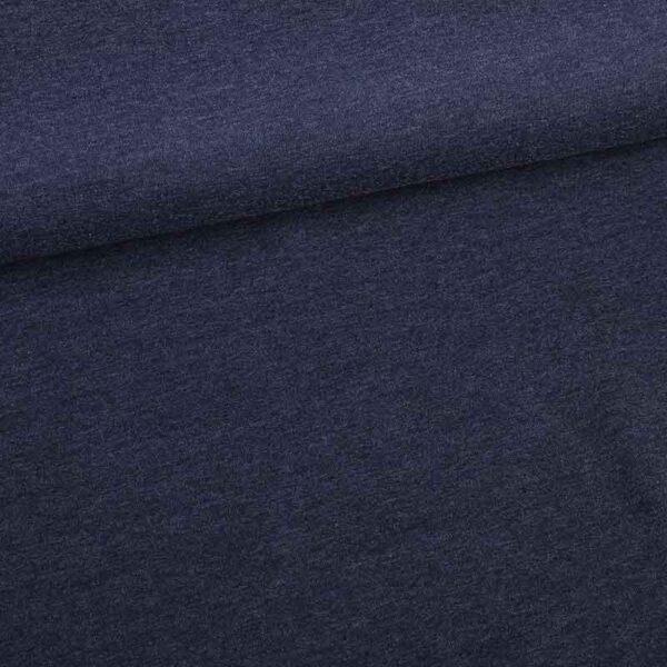 French Terry stof donker jeans melange