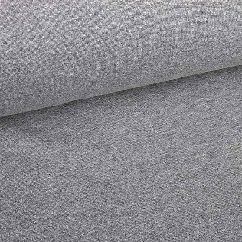 Jogging sweat stof gebrusht licht grijs melange