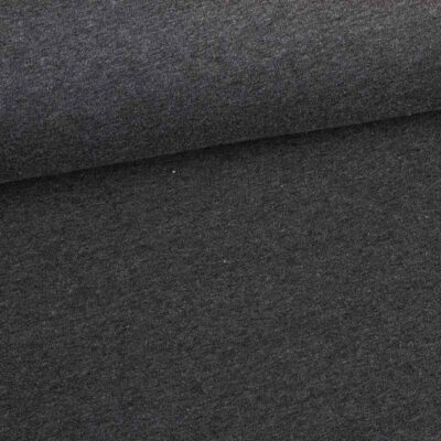 Jogging sweat stof gebrusht antraciet melange