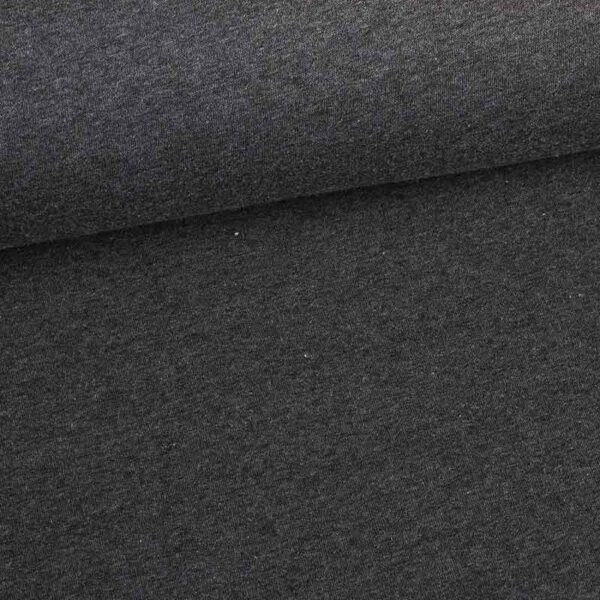 Jogging sweat stof gebrusht antraciet melange