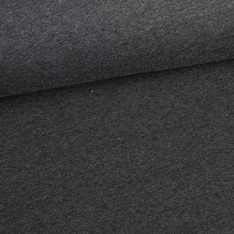 Jogging sweat stof gebrusht antraciet melange