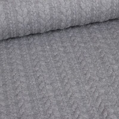 Kabel jacquard tricot grijs melange