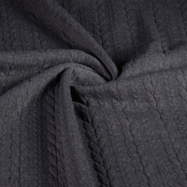 Kabel jacquard tricot donker grijs melange