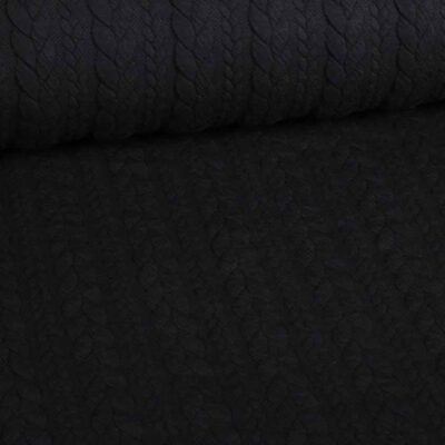 Kabel jacquard tricot zwart