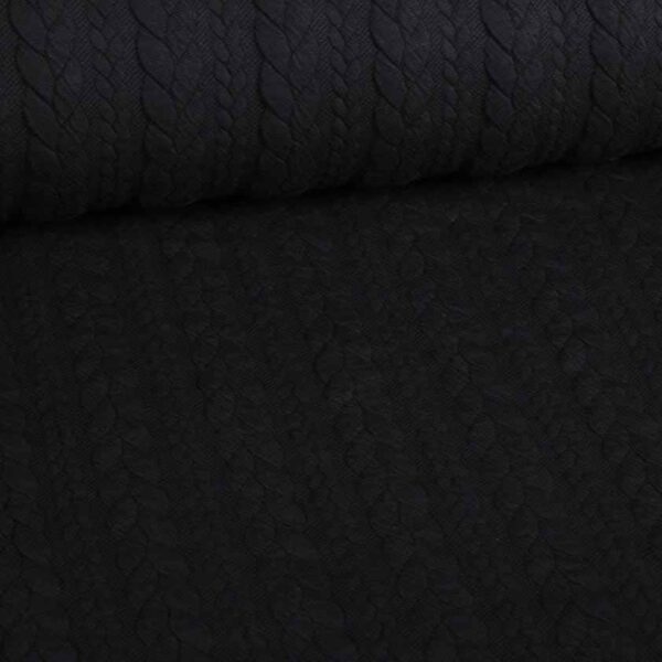 Kabel jacquard tricot zwart