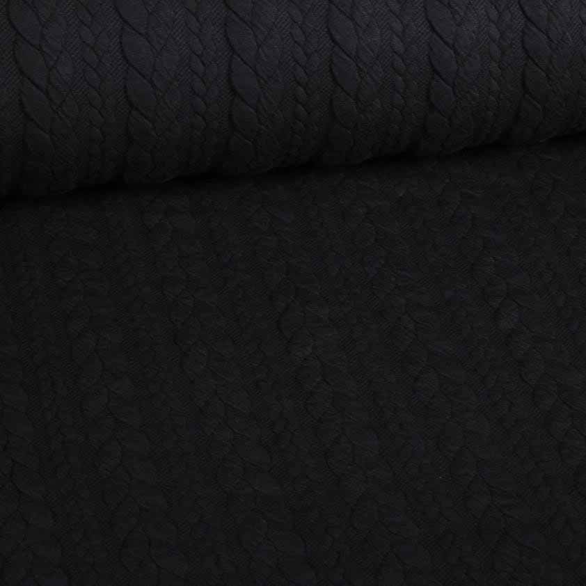 Kabel jacquard tricot zwart