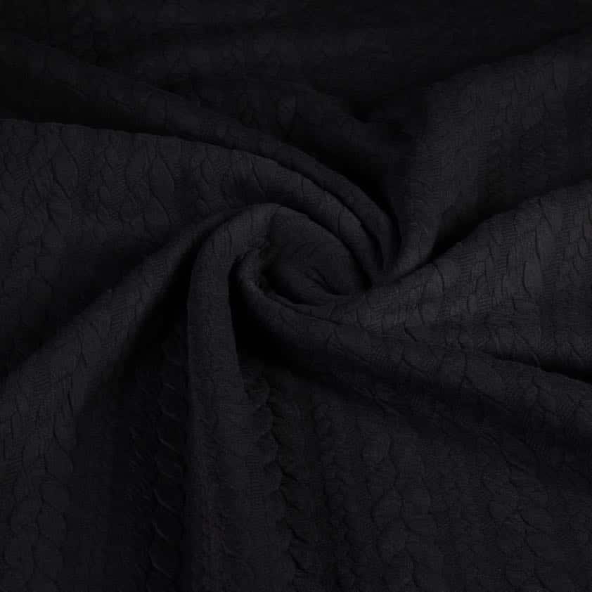 Kabel jacquard tricot zwart