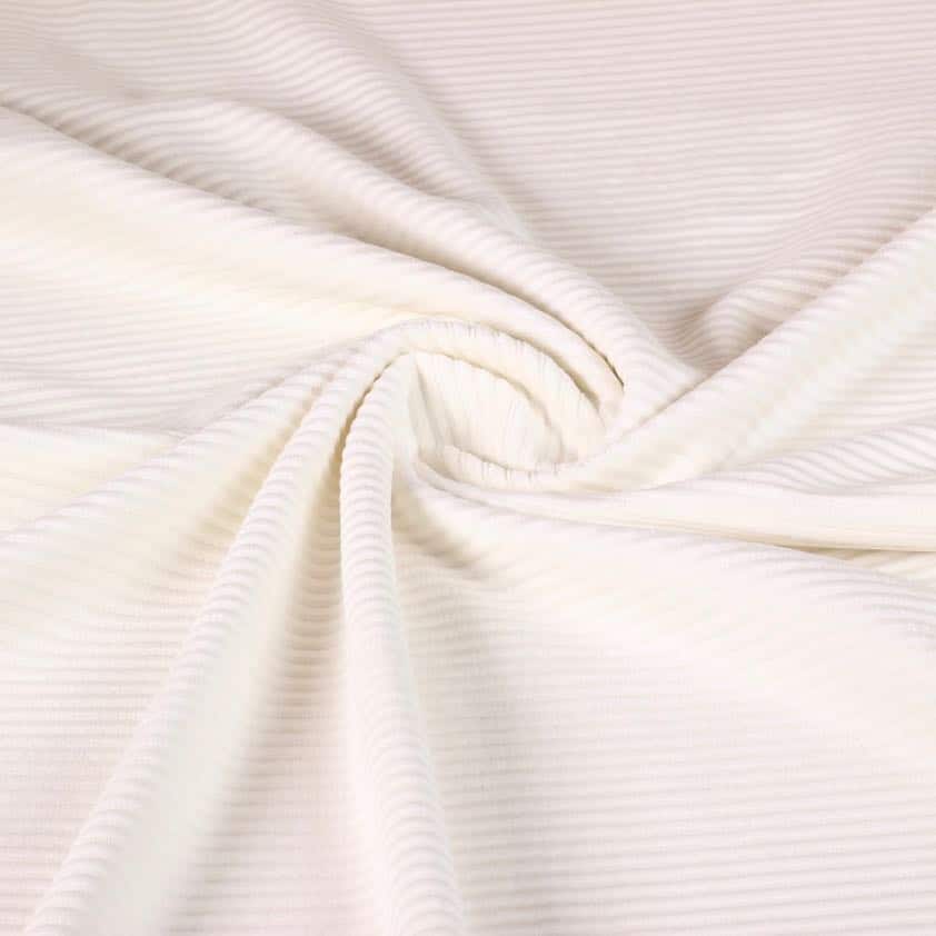 Tricot stof rib cord ecru