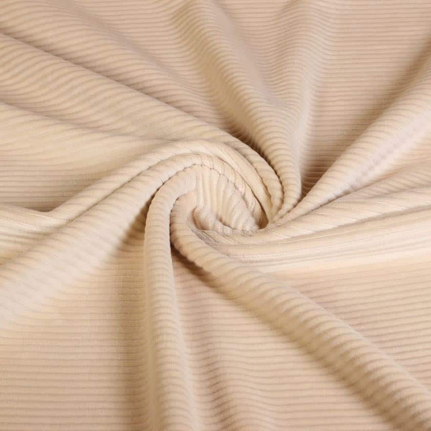 Tricot stof rib cord stretch beige