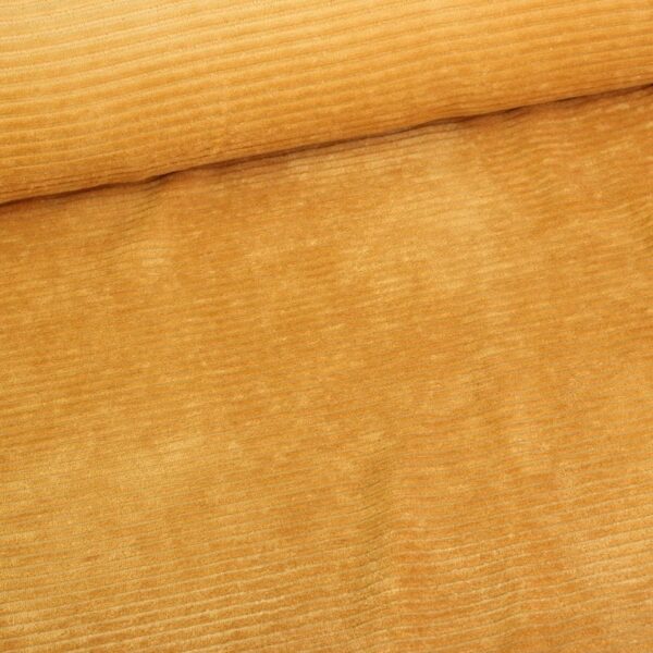 Tricot stof rib cord oker