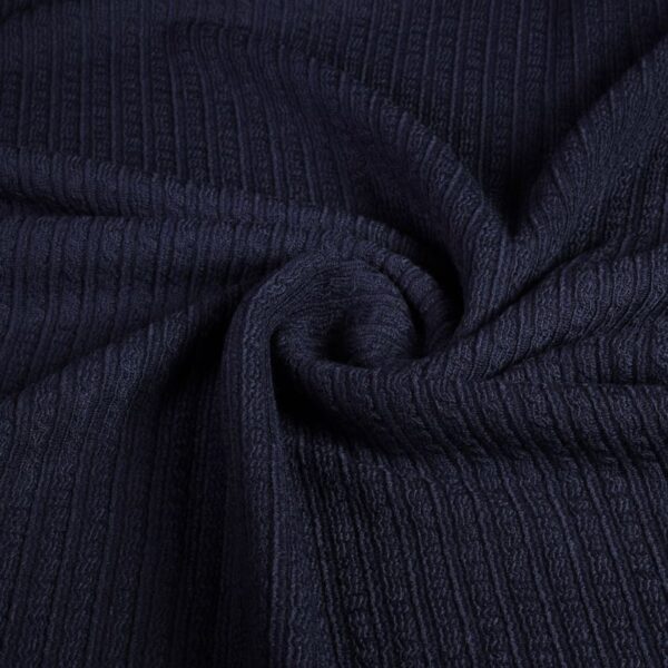 Fantasie rib stof wol navy