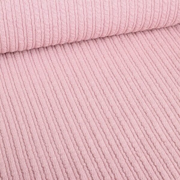Fantasie rib stof wol licht oudroze