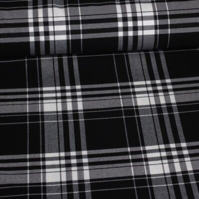 Schotse ruit stretch zwart/wit