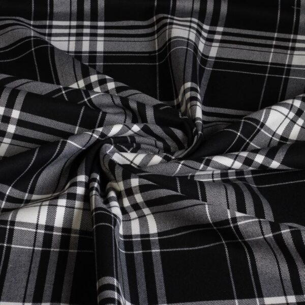 Schotse ruit stretch zwart/wit