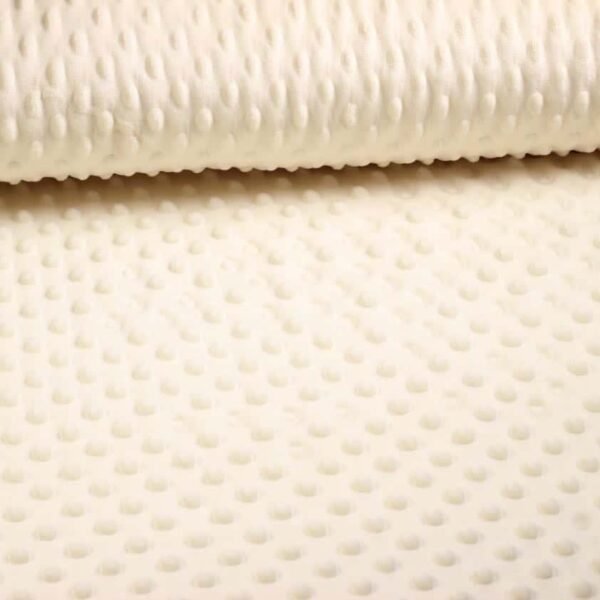 Minky fleece stof noppen jacquard ecru