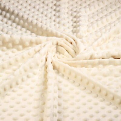 Minky fleece stof noppen jacquard ecru