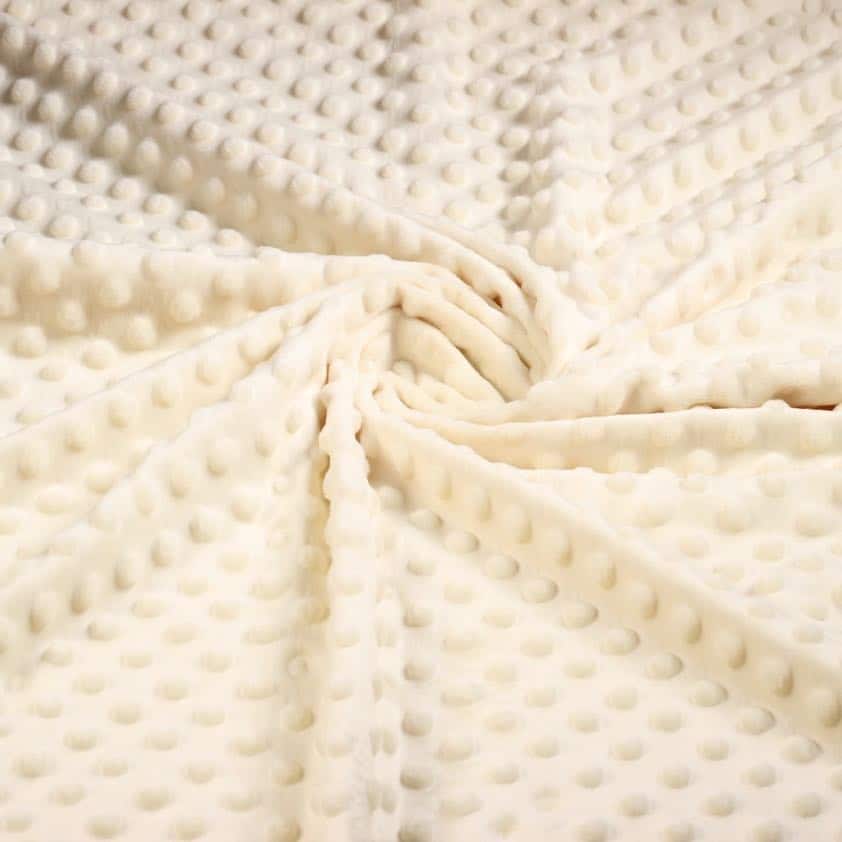 Minky fleece stof noppen jacquard ecru