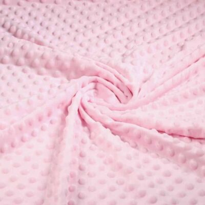 Minky fleece stof noppen jacquard roze