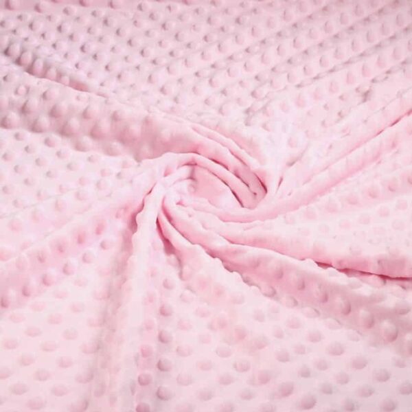 Minky fleece stof noppen jacquard roze