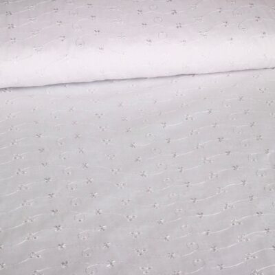 Broderie stof wit
