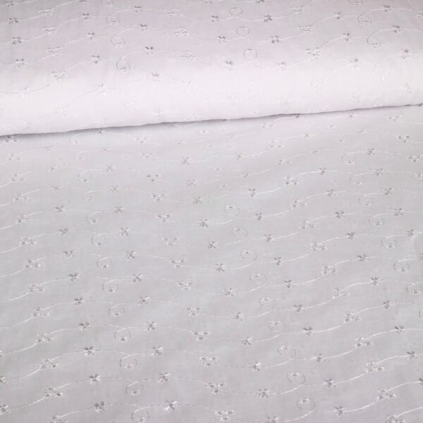 Broderie stof wit