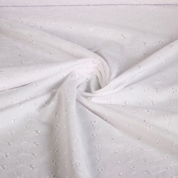 Broderie stof wit