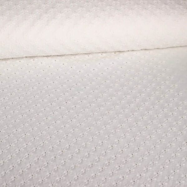 Broderie stof off white/ecru