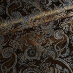 Jacquard paisley stof zwart met goud