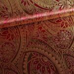 Jacquard stof rood met goud lurex