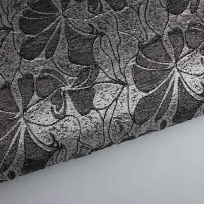 Jacquard bloem tone in tone lurex zwart