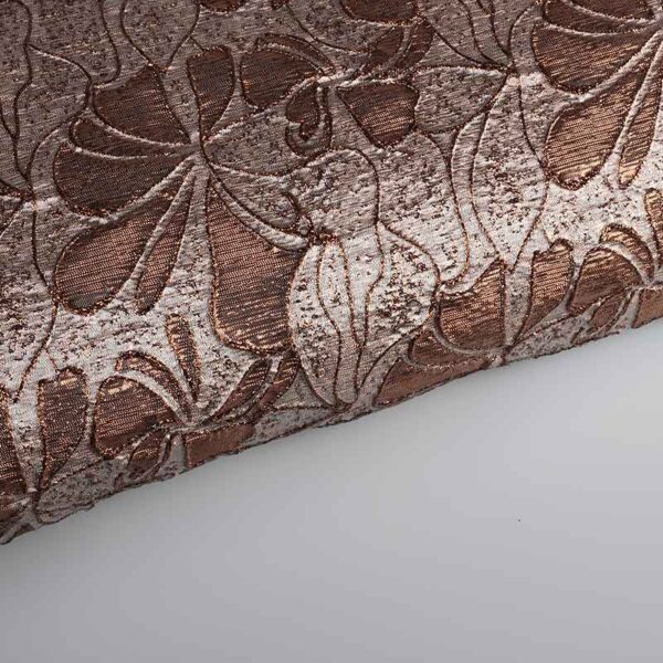 Jacquard bloem tone-in-tone lurex bruin