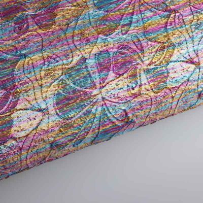 Jacquard stof bloem tone-in-tone lurex multicolor