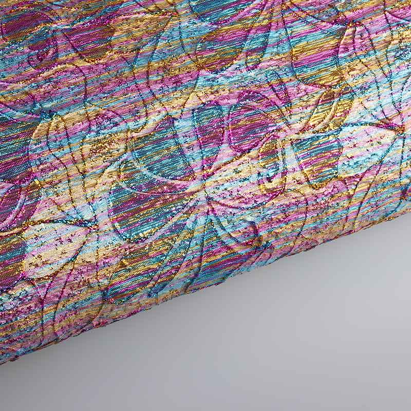 Jacquard stof bloem tone-in-tone lurex multicolor