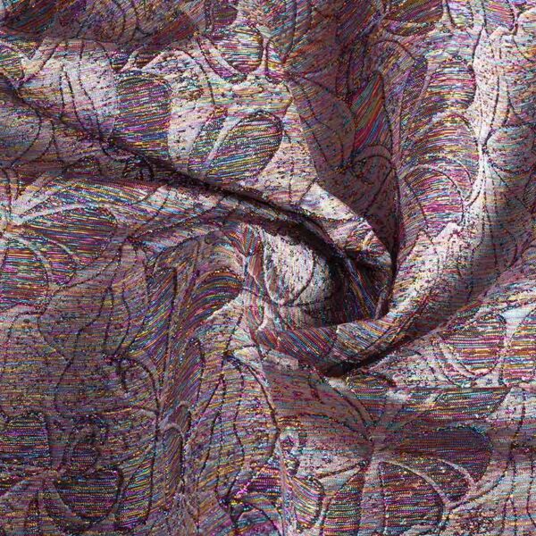 Jacquard stof bloem tone-in-tone lurex multicolor