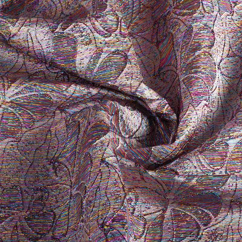 Jacquard stof bloem tone-in-tone lurex multicolor
