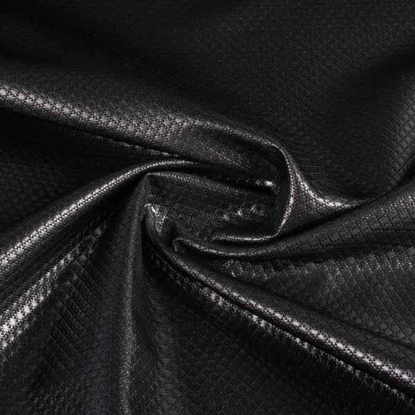 Jacquard stof mini ruit metallic zwart/zilver