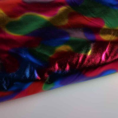 Stretch Lamée stof multicolor