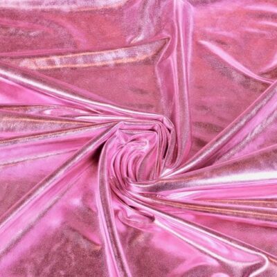 Stretch Lamee stof roze