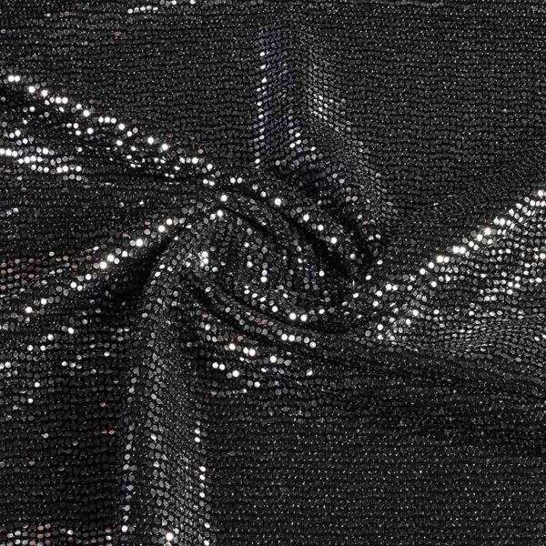 Stretch stof glitter stip zilver