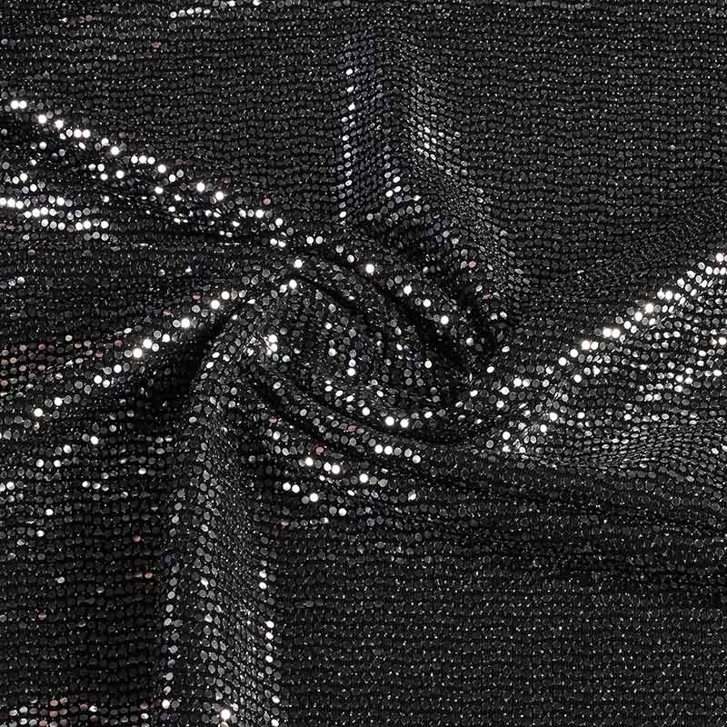 Stretch stof glitter stip zilver