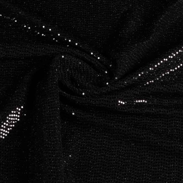 Stretch stof glitter stip zwart