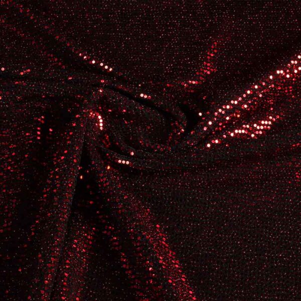 Stretch stof glitter stip rood